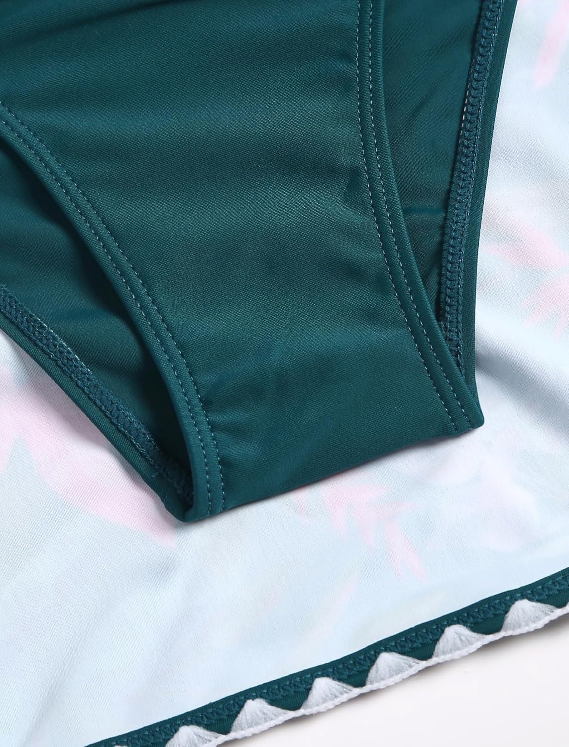 ZAFUL Women's High Waisted Bikini with Skirt Whip Stitch 2 Piece Swimsuits Tummy Control Bathing Suit - Image 6