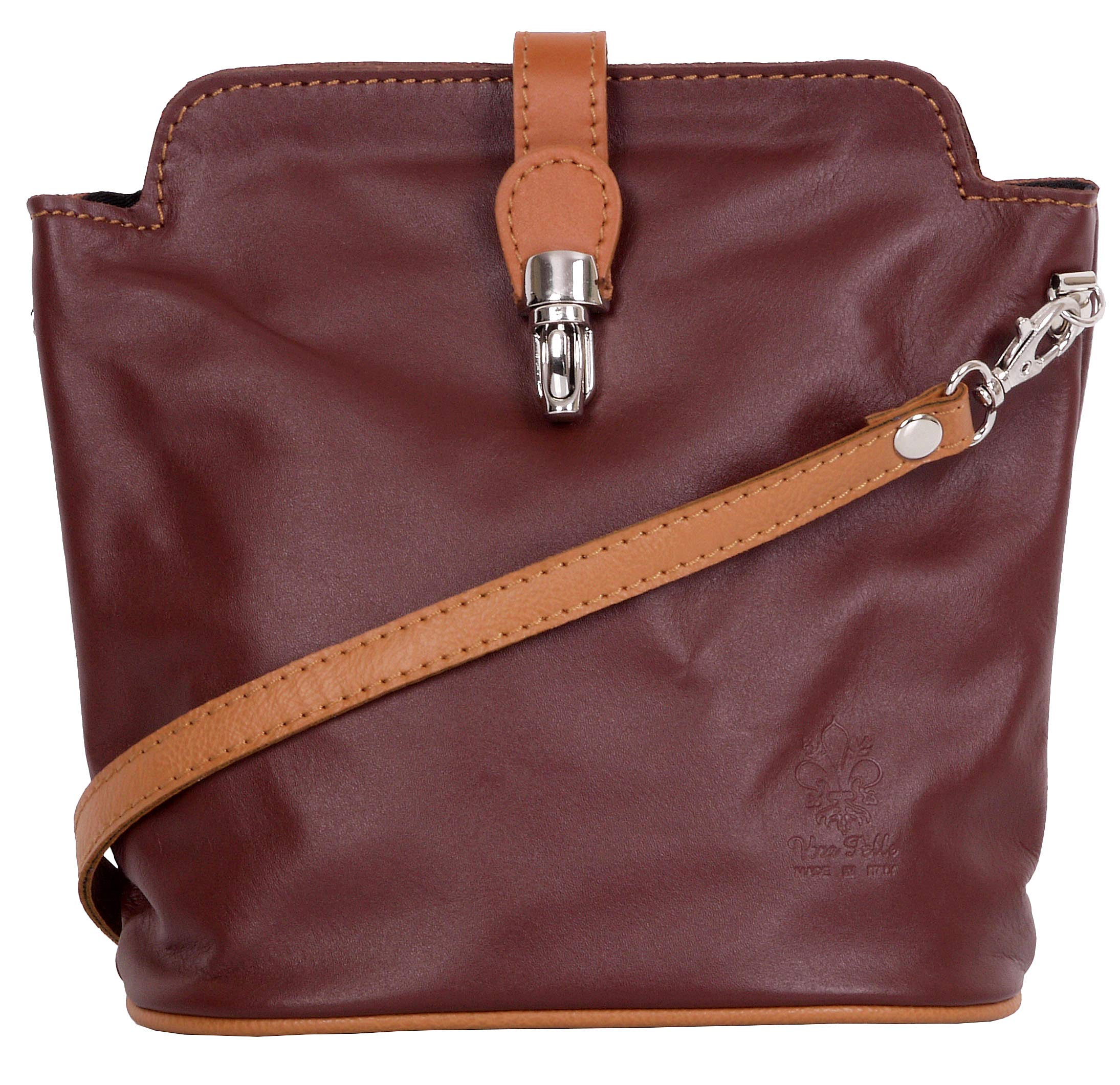 Primo Sacchi Womens Small Shoulder Crossbody Bag Italian Leather Hand Made Adjustable Strap Handbag