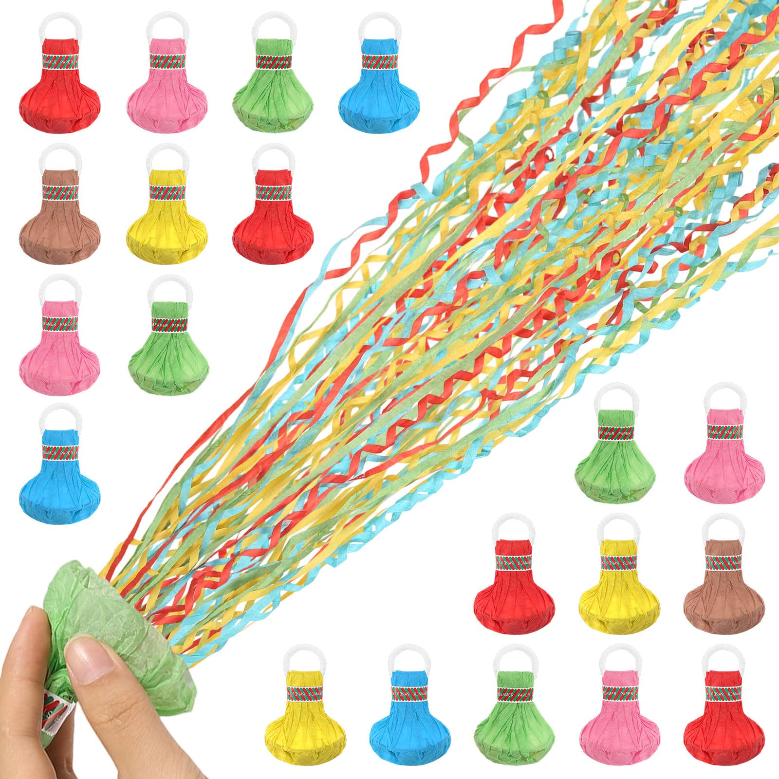 20 Pezzi Stelle Filanti da Lancio a Mano Streamer per Feste Lancia Stelle Filanti Stelle Filanti per Coriandoli Compleanno Filanti per Compleanni Matrimoni Natale Carnevale (Colori Casuali)