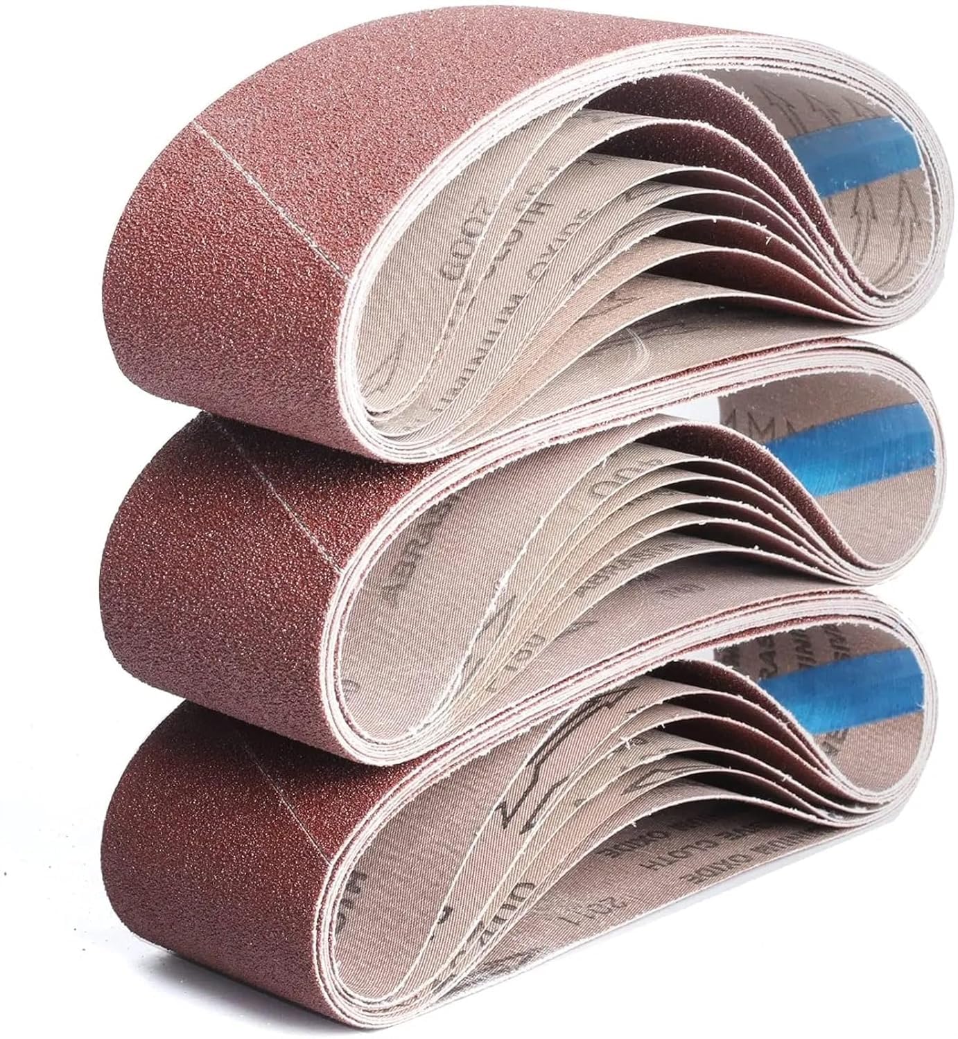 Juego de 10 bandas de lijado de 100 x 610 mm, grano 40 400, perfecto para afilar madera y metal, bandas abrasivas para lijadora de banda, grano de pulido
