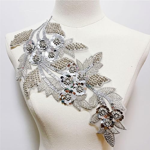 KUGEKI Parches bordados de flores 3D, parches para coser, bricolaje, vestido de novia para decoración de vestidos de novia