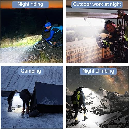 Miniatura 5 de Weihao Luces de bicicleta para montar por la noche, faro de bicicleta impermeable, súper brillante 10500 lúmenes, 7 LED, luz delantera de bicicleta