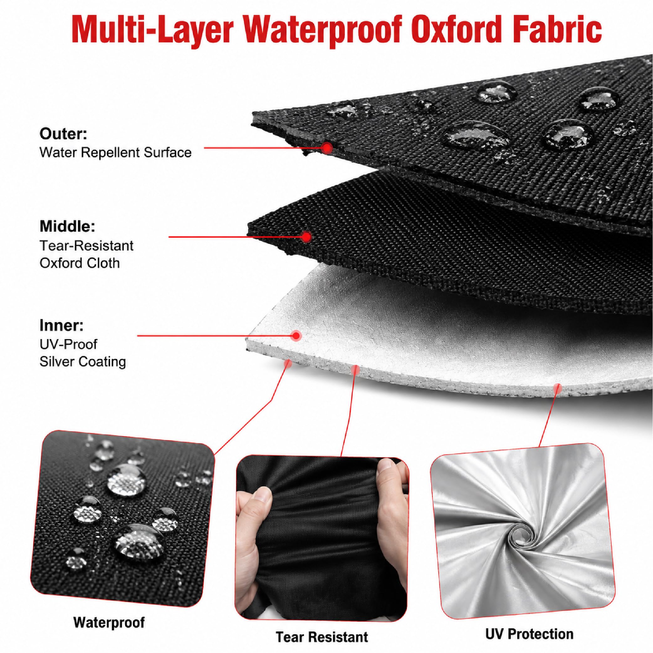 Lawnmower Cover para Efco EF 106 2020-pr 41", Cubierta Impermeable y Anti UV para Tractor Cortacésped, Ligera Plegable con Bolsa