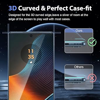 2+2 Pack for Motorola Edge 50 Fusion Screen Protector 3D Curved Glass | Lens Protector Included, HD Clear, Scratch Resistant, Smooth Touch, Case Friendly, Bubble-Free Installation