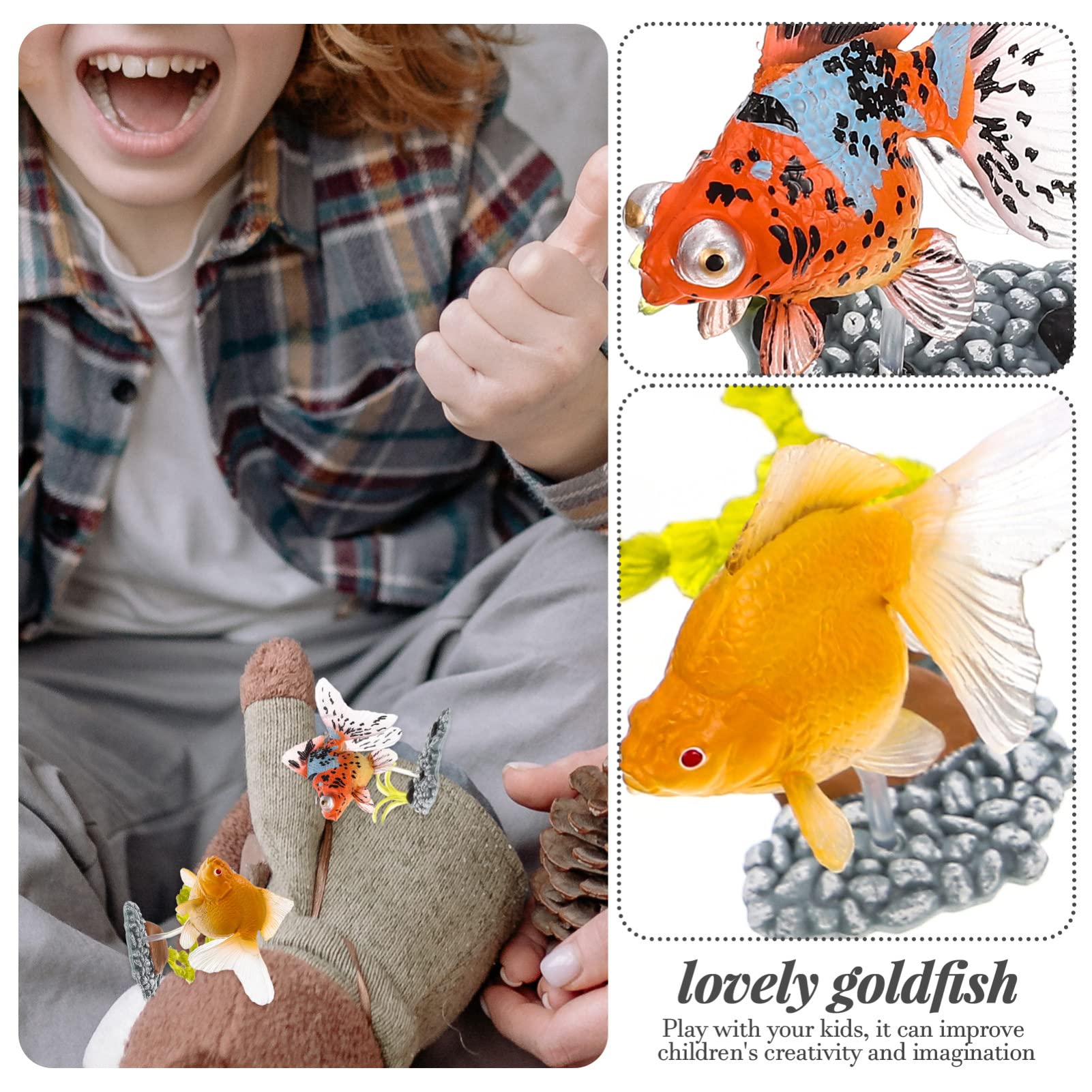 Amazon.co.jp: Zerodeko6ピース 小さな金魚モデル ミニチュア魚の置物