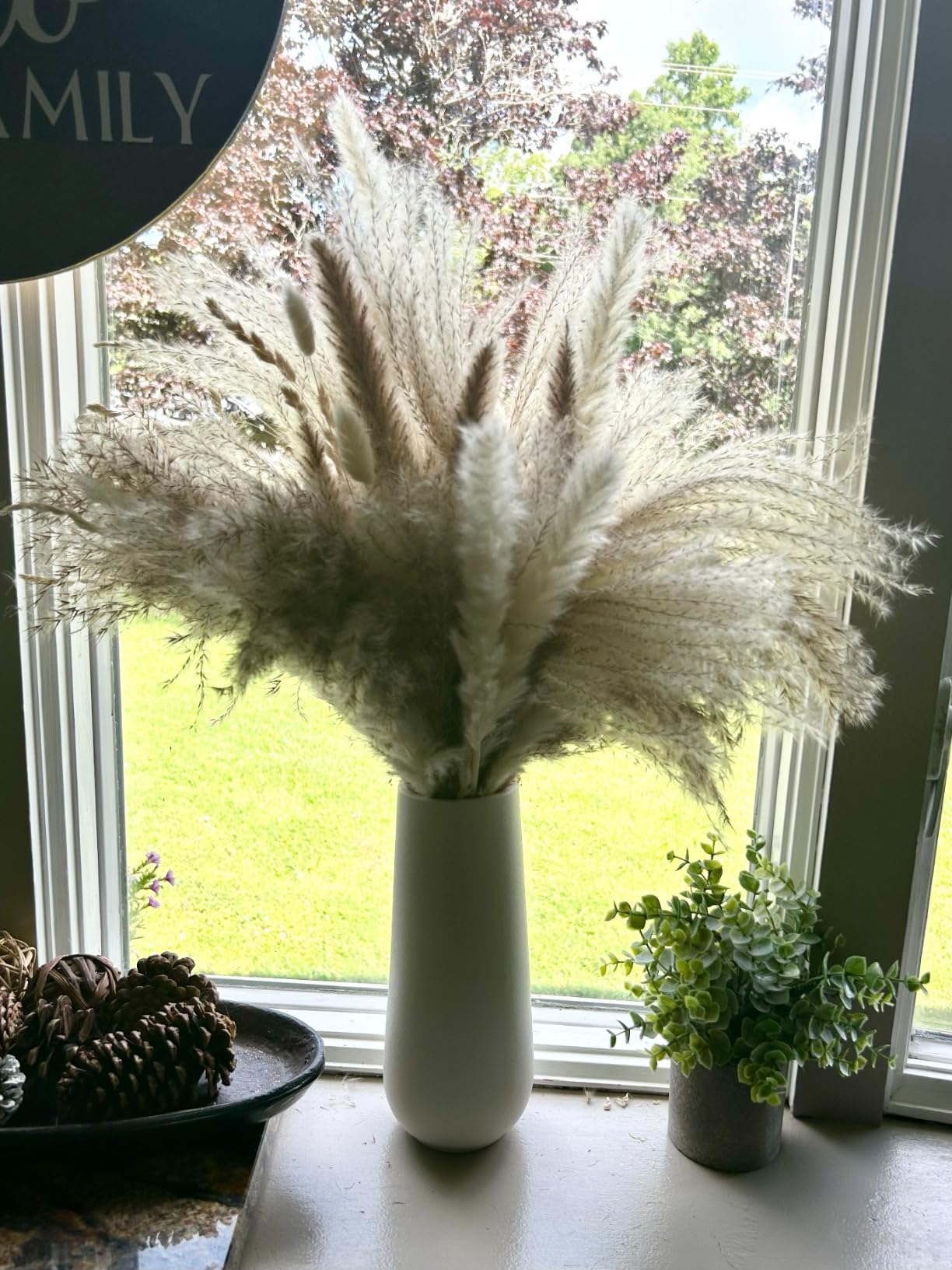 2/mo Finance YGEOMER 10 Inch Ceramic Vase Pampas Grass Flowers Vase