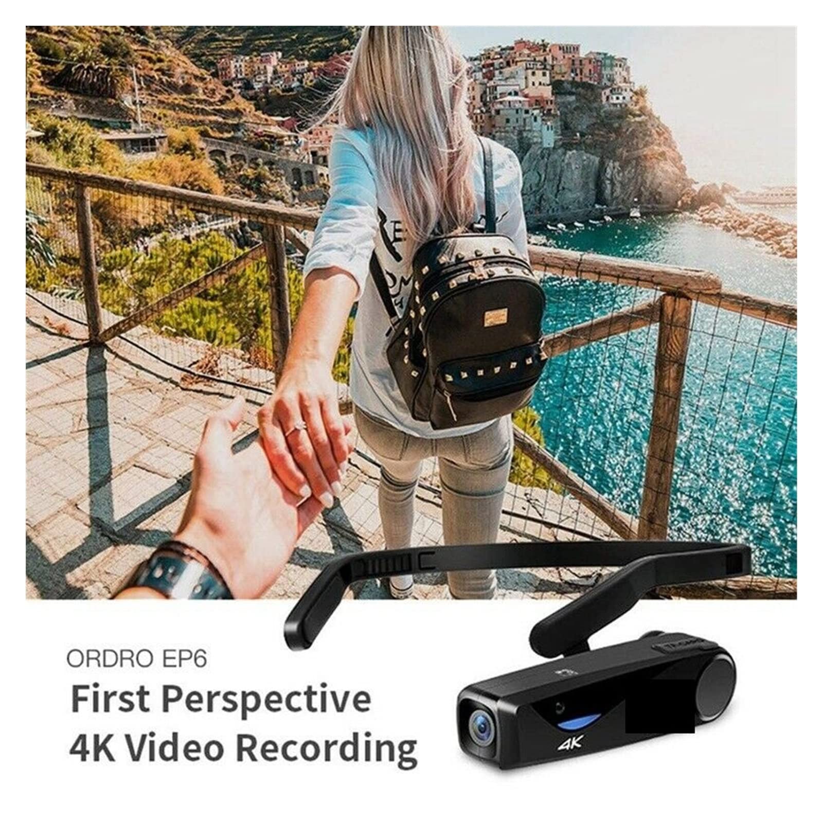 Aparat cyfrowy, Kamera 4K Wearable Vlog Camera Z pilotem Karta pamięci 64 GB, do filmowania blogów