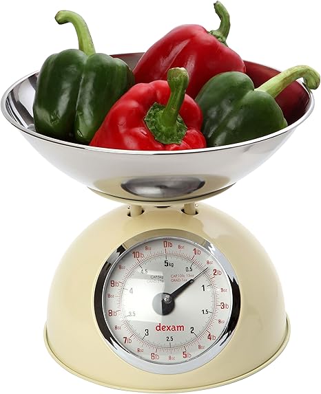 Amazon Com Dexam 17848104 Cream Retro Kitchen Scales With A Large Bowl Stainless Steel Kitchen Dining