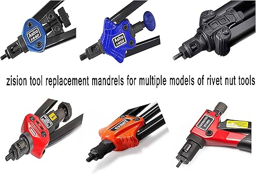 Miniatura 2 de Zision Tool - 5 piezas de repuesto para tuercas de remache (38-16, 516-18, 14-20, 10-24, 8-32)