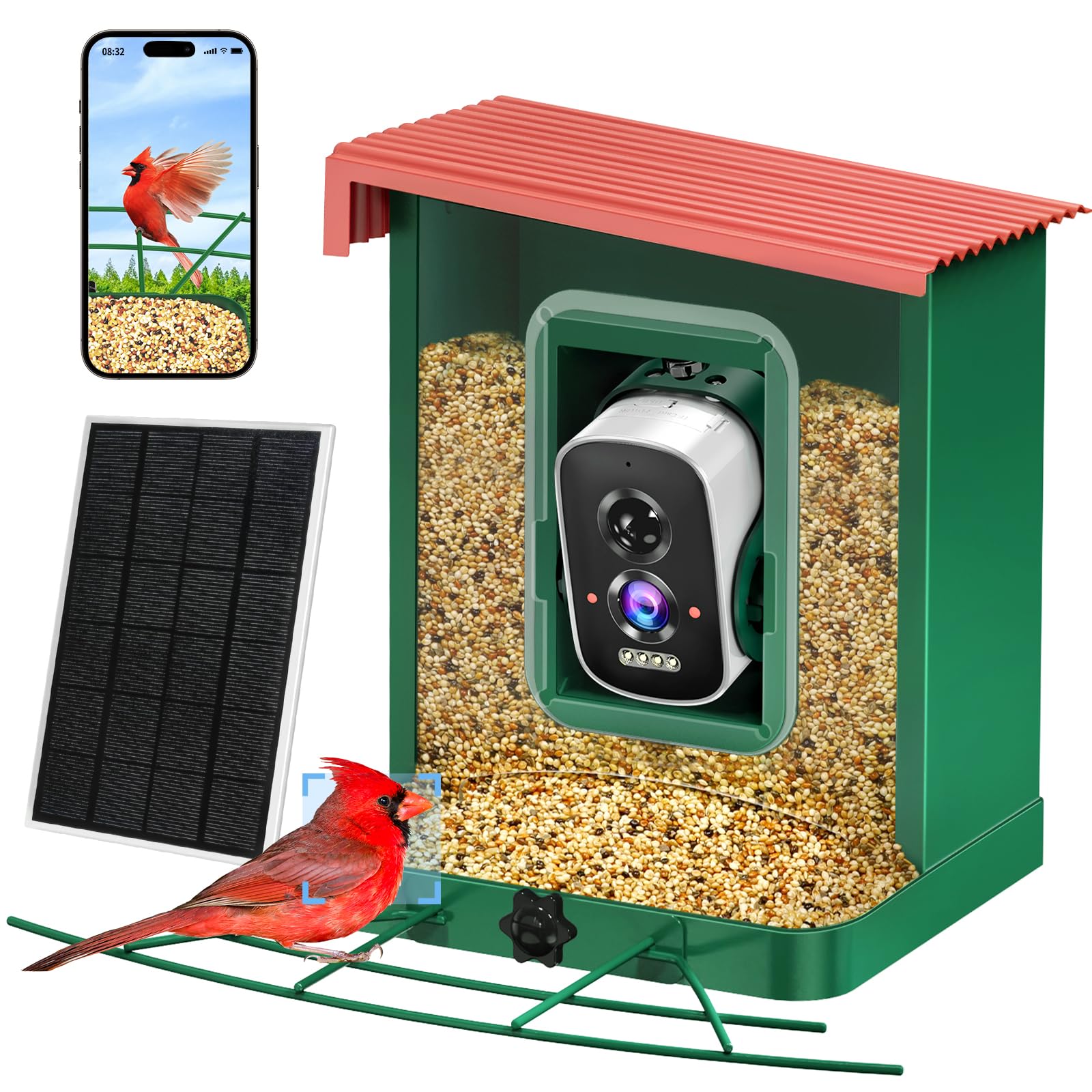 iPhone - onebird Amazon.com: Metal Smart Bird Feeder with Camera – Solar