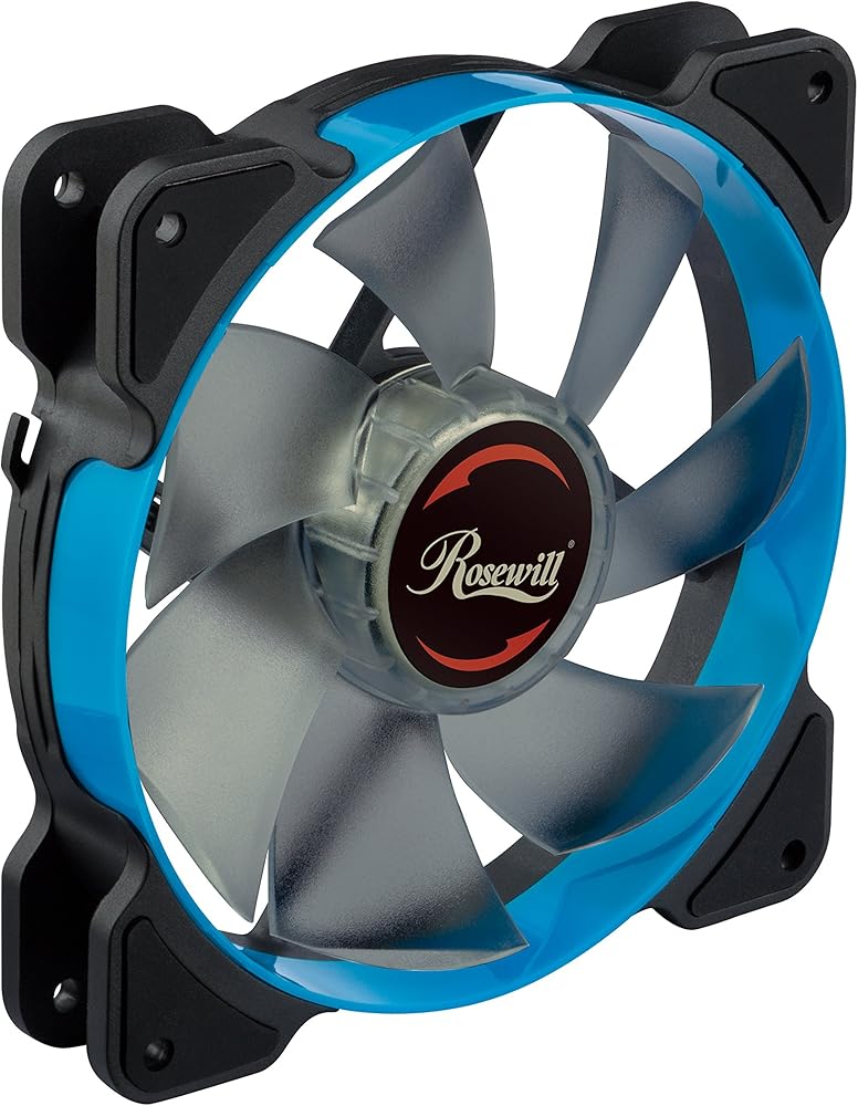 Rosewill Computer Case Fan120mm with Blue LED and PWM (Pulse Width Modulation) Function, Very Quiet Cooling Fan from Advanced Hydraulic Bearing thumbnail 2