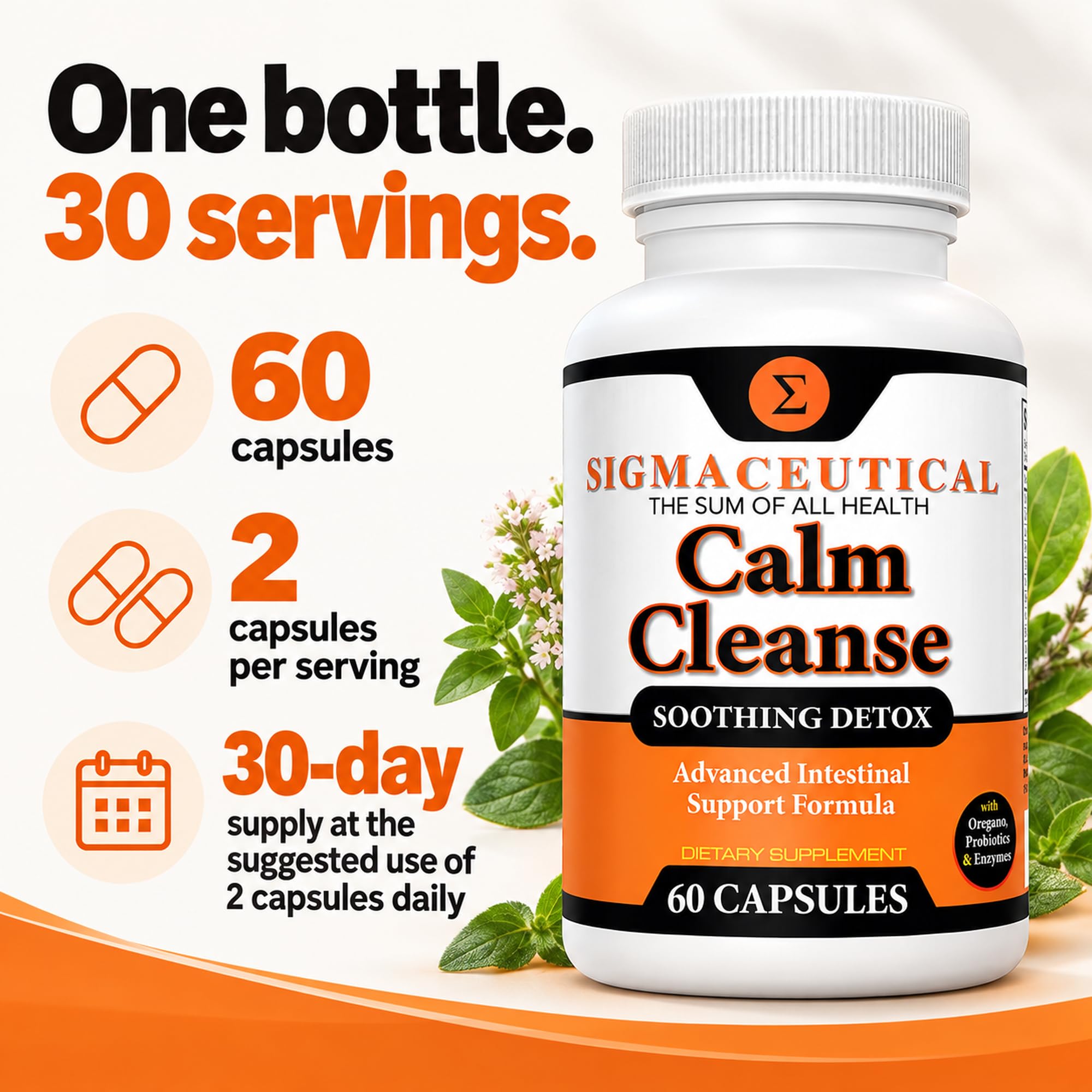 Calm Cleanse Detox Support - Oral Overgrowth Treatment for Adults - Non-GMO Oral Detox Medicine and White Tongue Treatment – Mouth Overgrowth Treatment - 60 Capsules — Amazon image 7