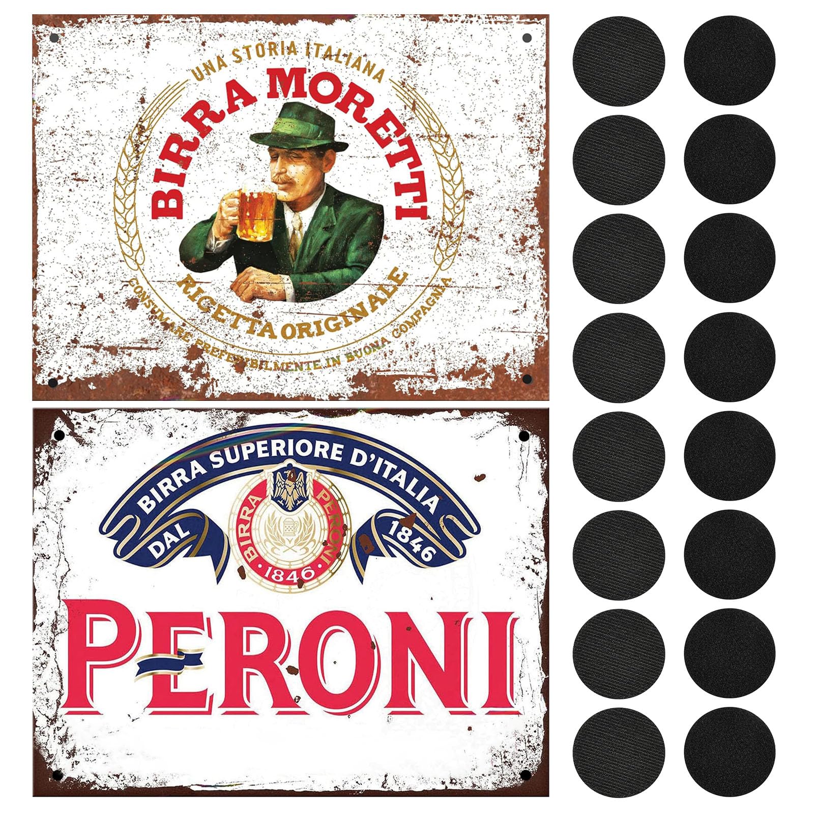 2 Pcs Metal Pub Signs for Home Bar & Kitchen Wall Decor