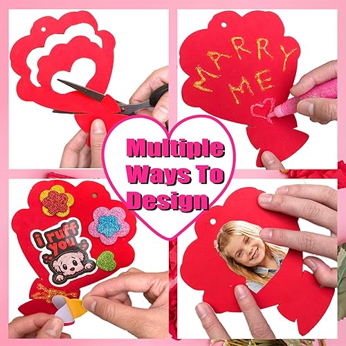 Miniatura 3 de Uranus&No.1 Juego de manualidades de espuma para el día de San Valentín, ramo de oso de corazón, kits de arte y manualidades para niños,