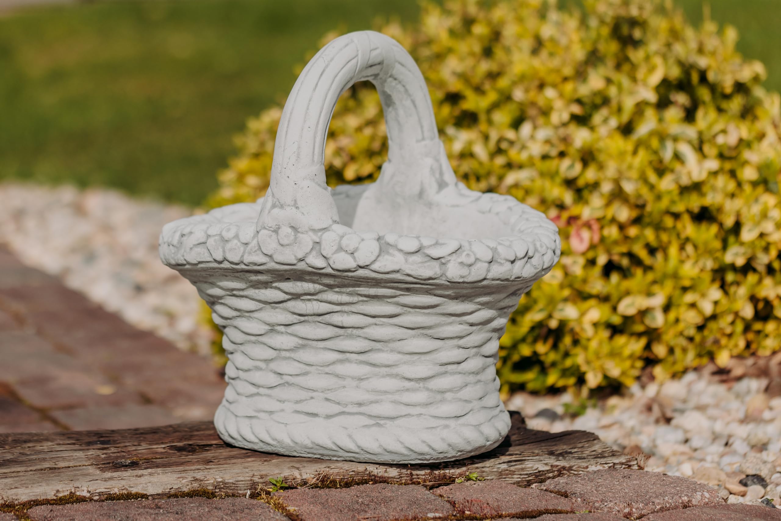 gartendekoparadies.de Piękna doniczka na kwiaty, donica z odlewanego kamienia, szara, wysokość 40 cm, 5 l, 15 kg, odporna na mróz, do użytku na zewnątrz