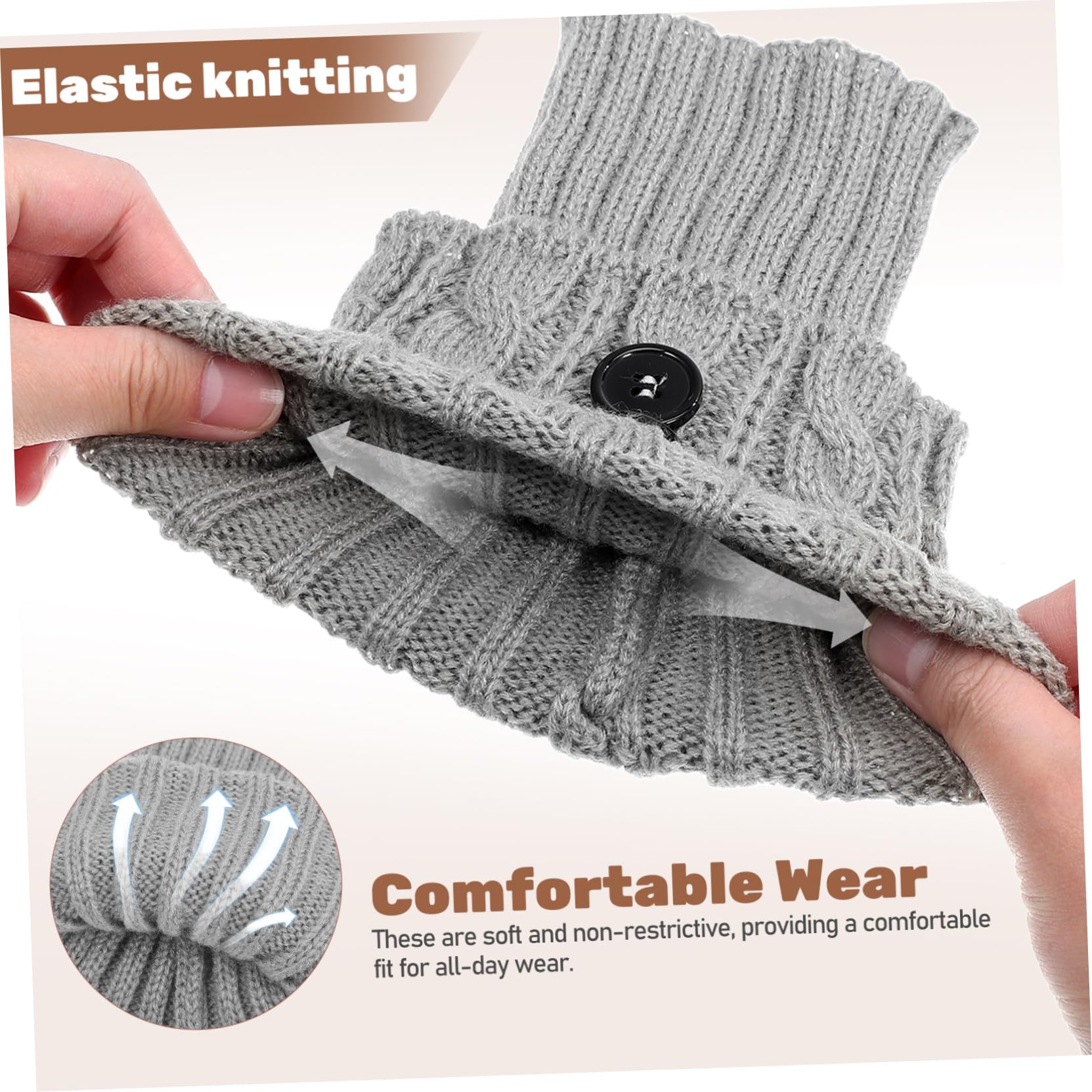 COLLBATH Calentadores de Punto para Mujer, 4 Pares, Fibra Acrílica