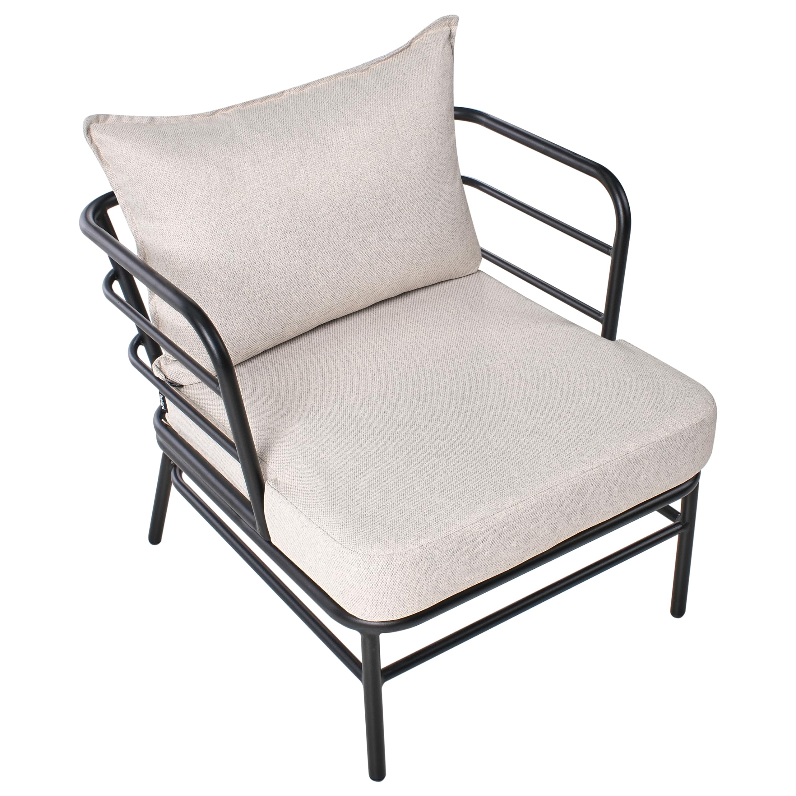 Beliani Set da giardino Divano 3 posti 2 Poltrone Spessi cuscini idrorepellenti Beige chiaro