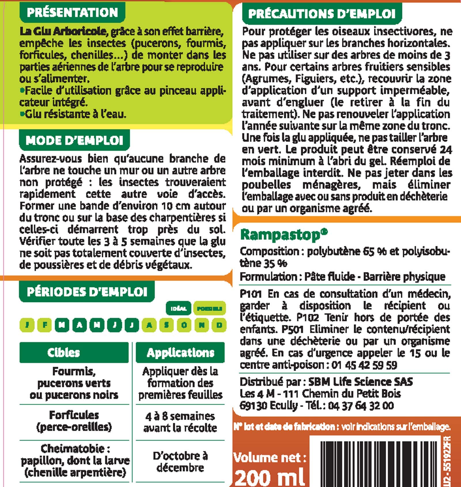 Solabiol Glu Arboricole 200g - Lot De 2 - Anti-insectes Rampants - Pour Arbres