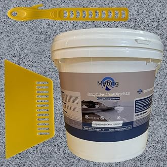 Epoxy Colored Sand Floor Paint, Epoxy Floor Paint High Gloss Marble Effect Coating for Indoor and Outdoor, Wear-resistant and non-slip Self-leveling Coating Gray 176OZ(5KG)