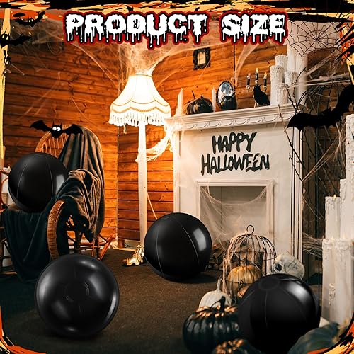 Miniatura 2 de Sinmoe 8 piezas inflables de Halloween blanco negro bolas de playa decoraciones sólido piscina bola flotante bola inflable bricolaje pintura