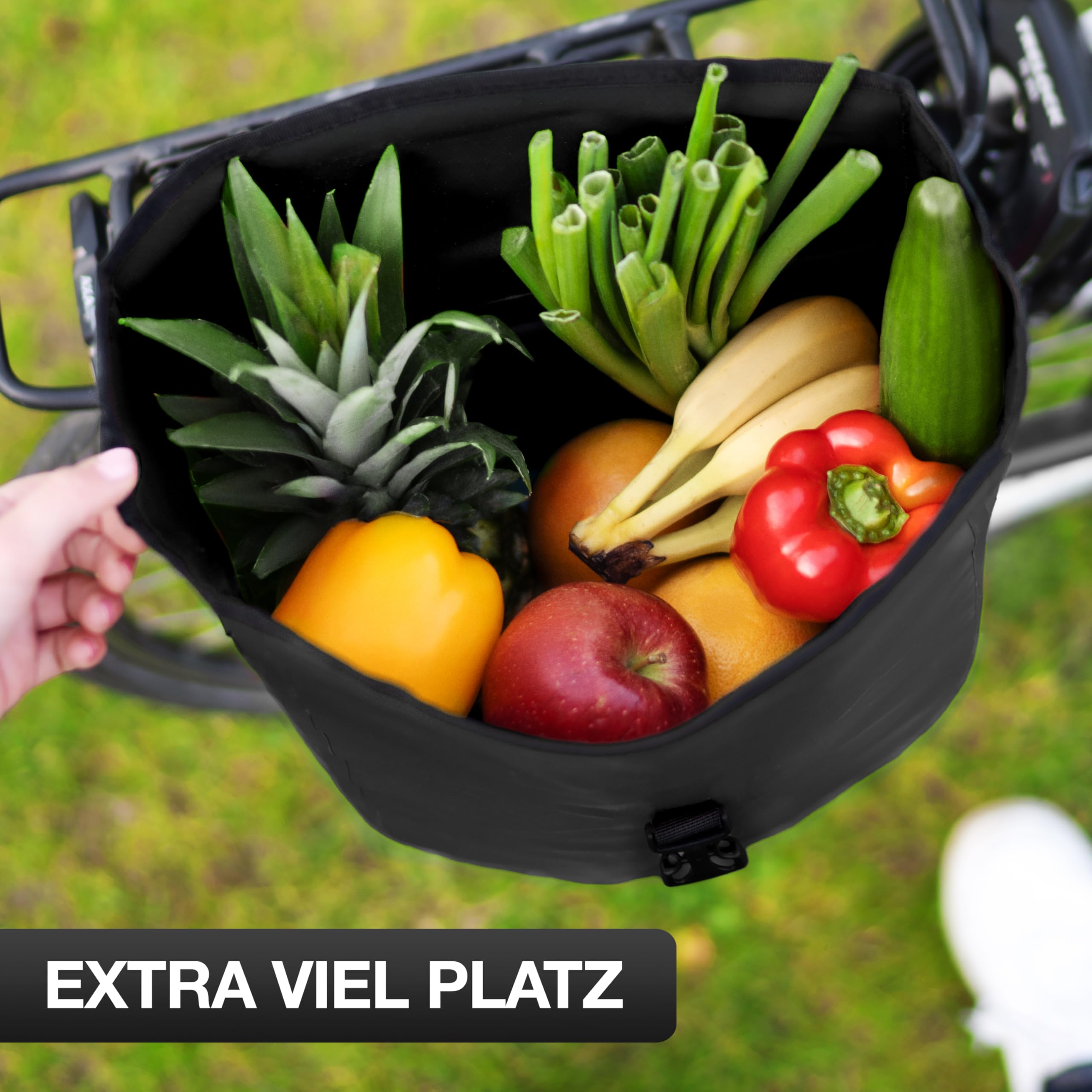 Valkental® Große & wasserdichte Gepäckträgertasche - Fahrradtasche für Gepäckträger mit großen Reflektoren [Abschließbar] Bombenfester Sitz - Mehrfach ausgezeichnet - Gefertigt für Langlebigkeit - 4