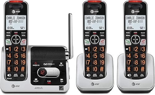 ATT BL102-2 DECT 60 - Juego de 2 teléfonos inalámbricos para el hogar con contestador