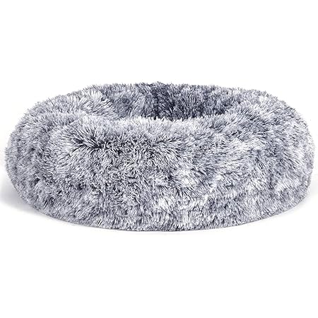 Feandrea PGW039G01 Fluffy Dog Bed, Cat Bed, Doughnut Cushion