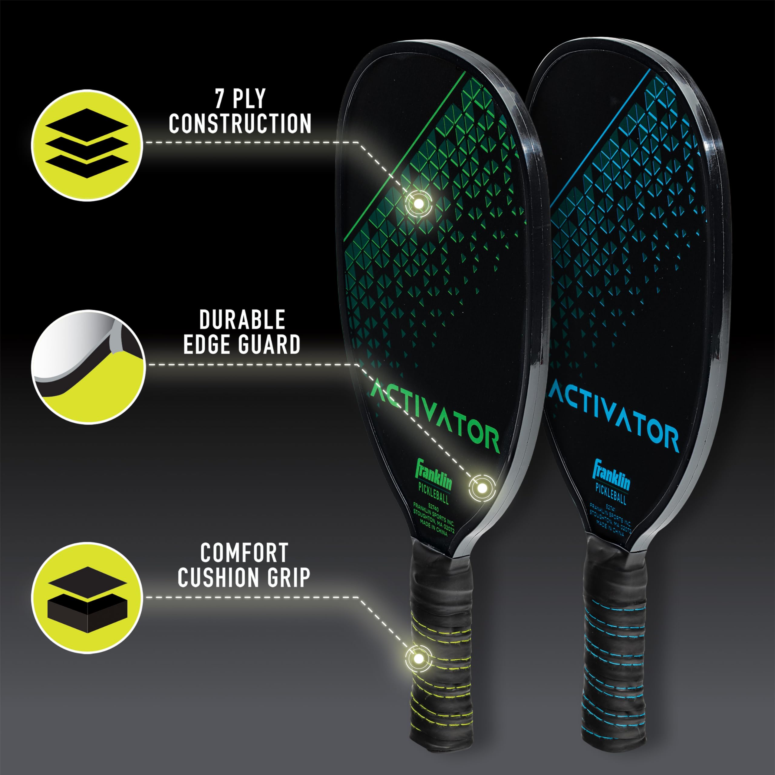 Franklin Sports Set di racchette da pickleball e palline da pickleball, in legno, attivatore, approvate USAPA