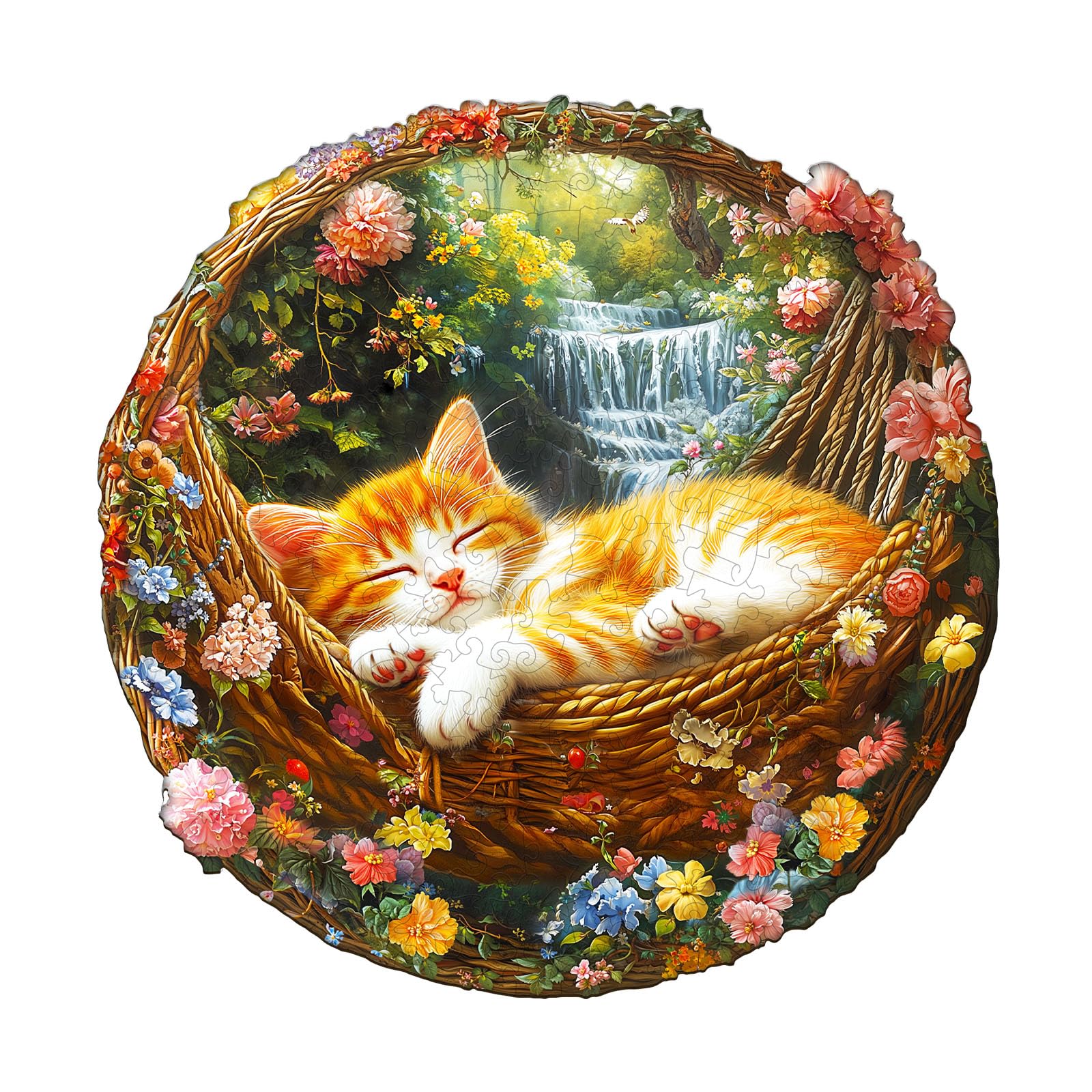 Hakumata Wooden Puzzle Adults Cats Sleeping, 280 Pieces Wooden Puzzle Gift Box