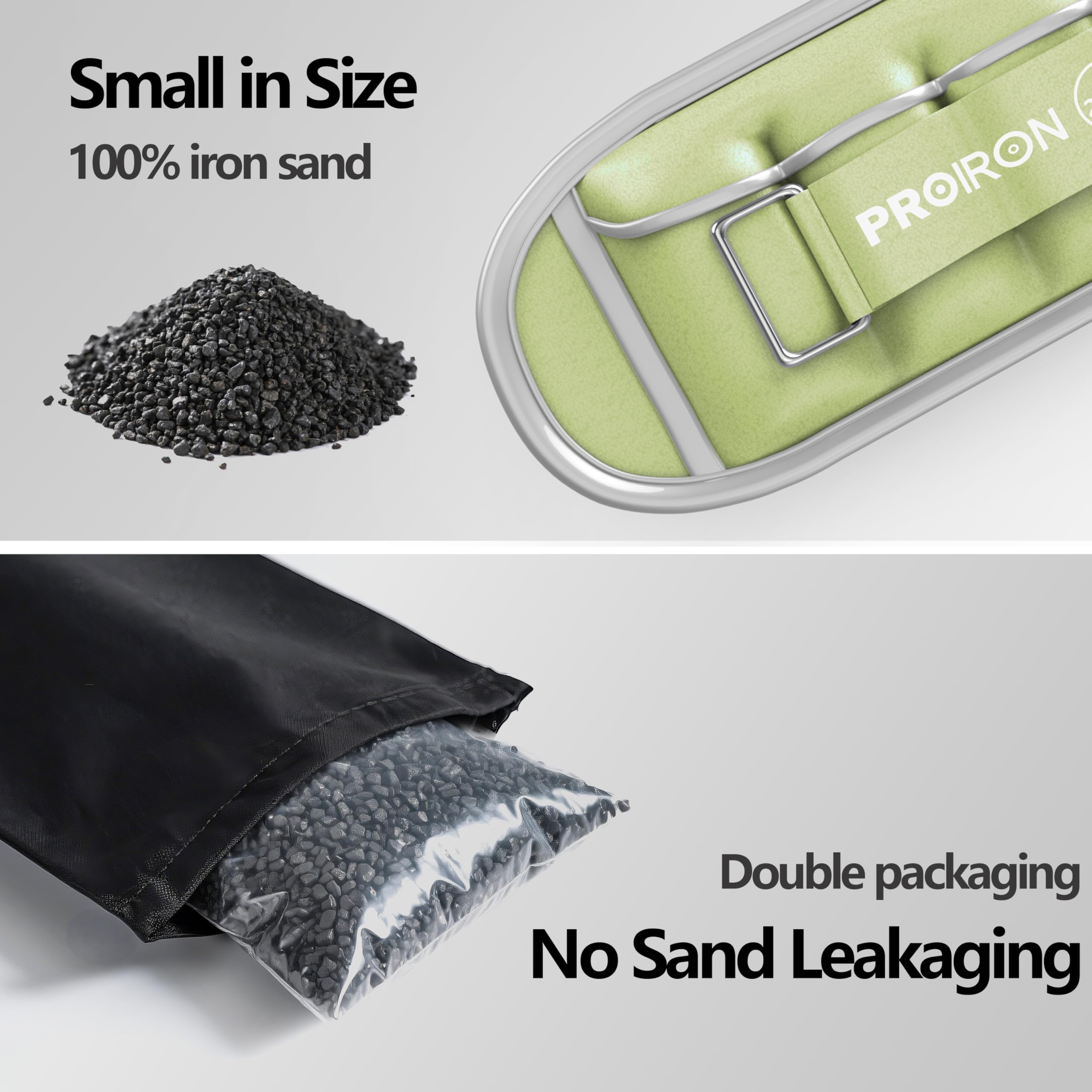 PROIRON Pesi per Caviglie Regolabili, Pesi caviglie 2,5 kg (1 Paio), Cavigliere Palestra，Dotato di strisce riflettenti，Pesetti Caviglia Pelle PU per Fitness