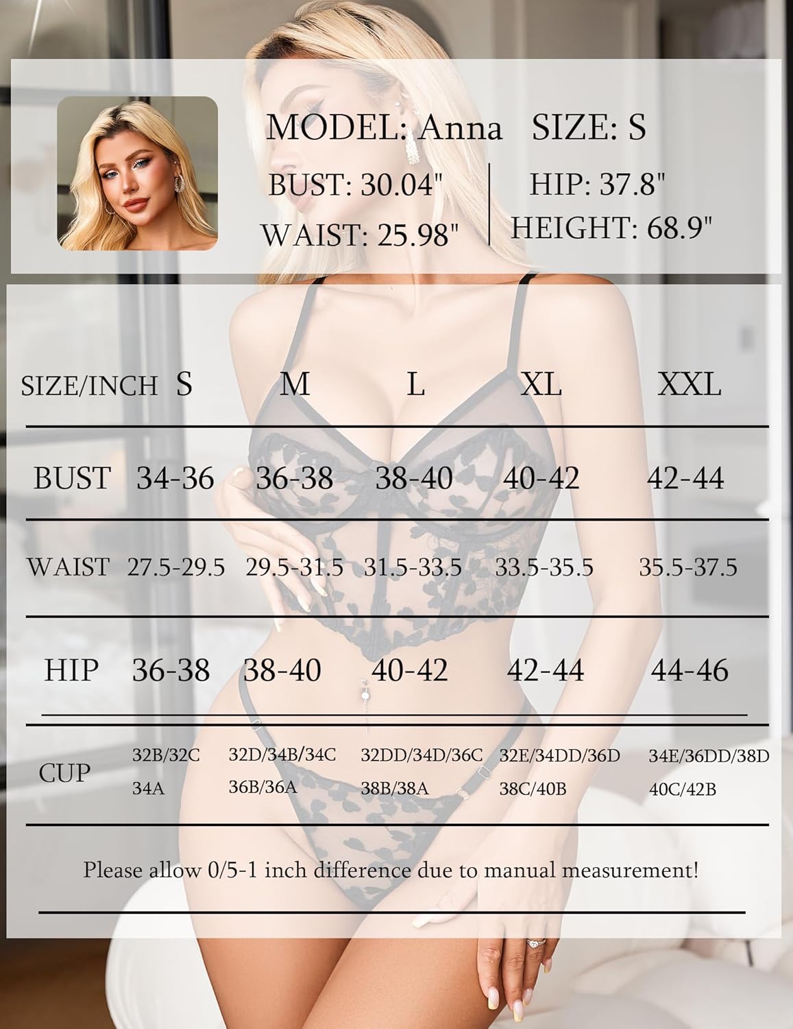 Avidlove Women Lingerie Set Underwire Push Up Bra and Panty 2 Piece Sexy Floral Embroidered Bra Thong Sets - Image 6