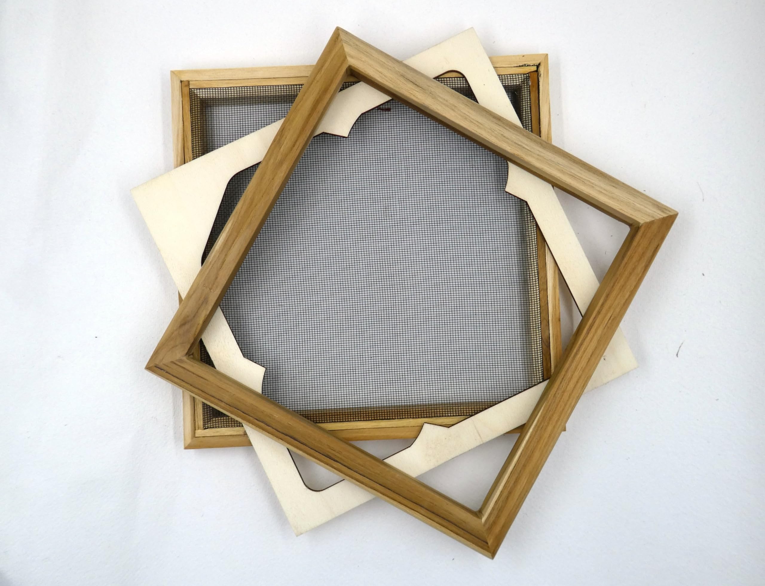 Cornice di carta, quadrata, 25 x 25 cm, con inserto per carta C6, strumento tradizionale di qualità professionale, istruzioni incluse
