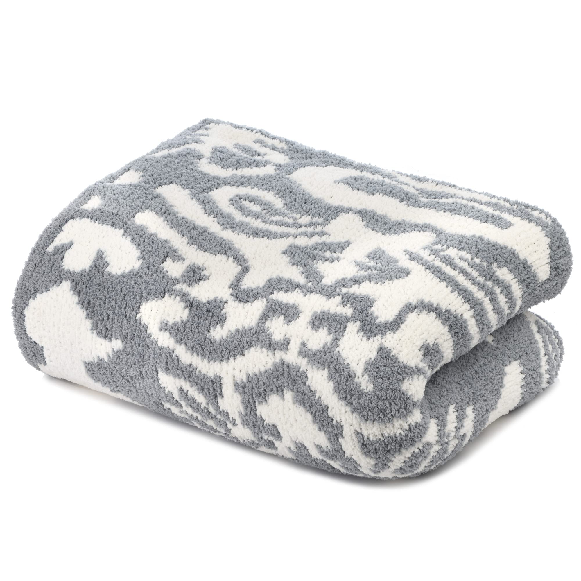 Amazon.com: KASHWÉRE Damask Chenilla Knit Throw Blanket, Maliblu 