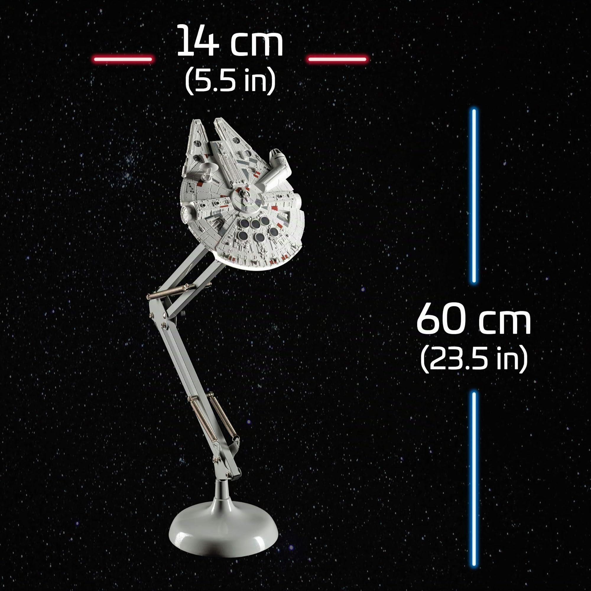 Paladone Millennium Falcon Lampada Pieghevole da Scrivania Star Wars | Regalo per Ogni Età, Grigia