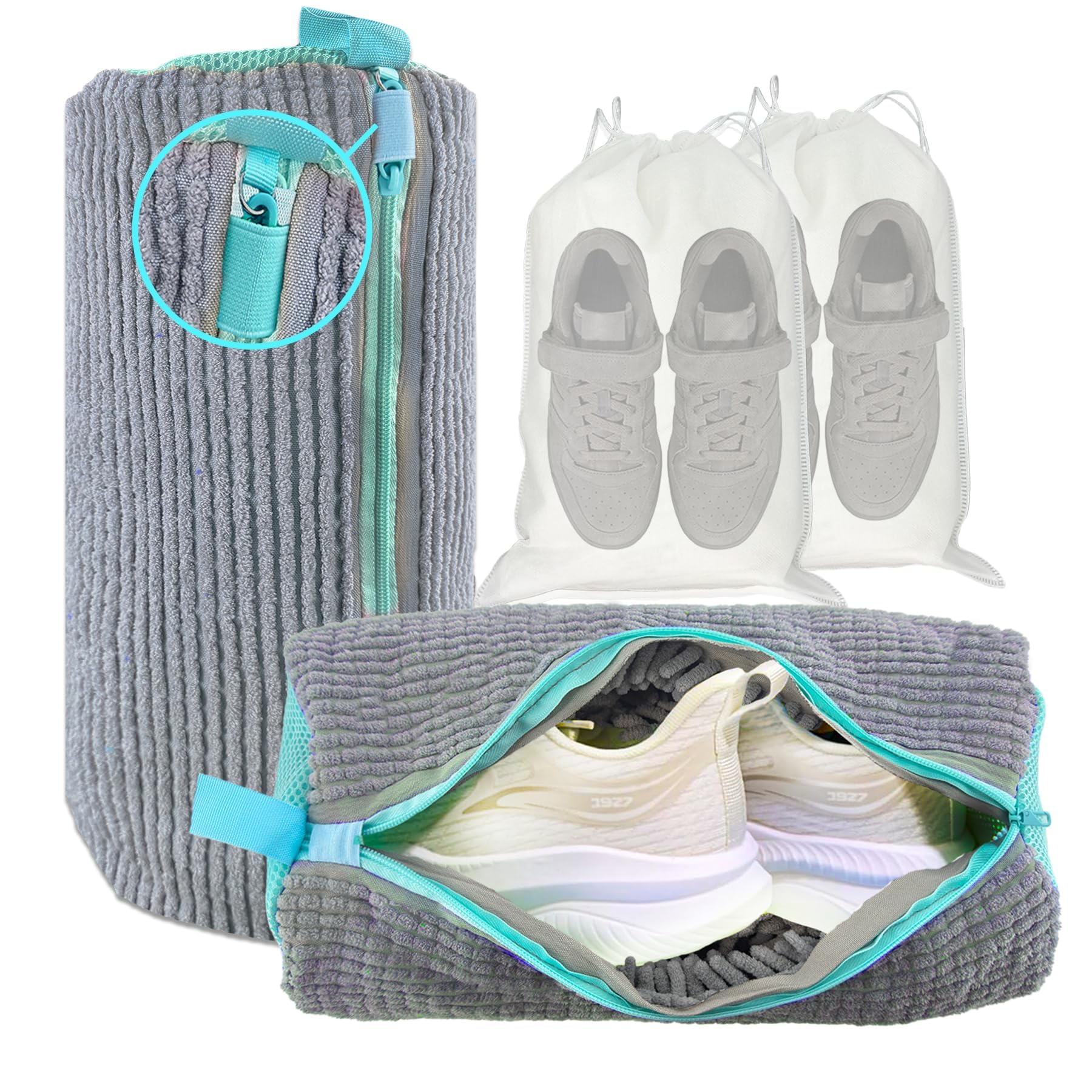 2er Set Schuh-Waschbeutel - Wiederverwendbare Waschmaschinen Taschen Für Sneaker