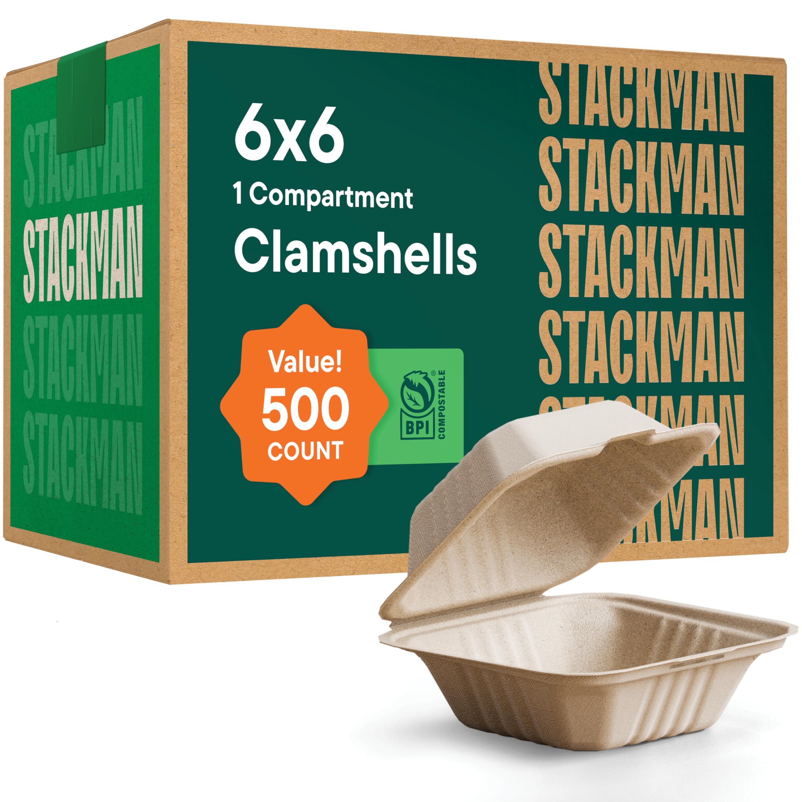 Stack Man Clamshell Take Out Containers
