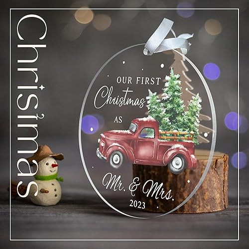 Miniatura 4 de Adorno de primera Navidad para casados 2023  Regalos de señor y señora para recién casados  Regalos para recién casados para parejas, regalos para