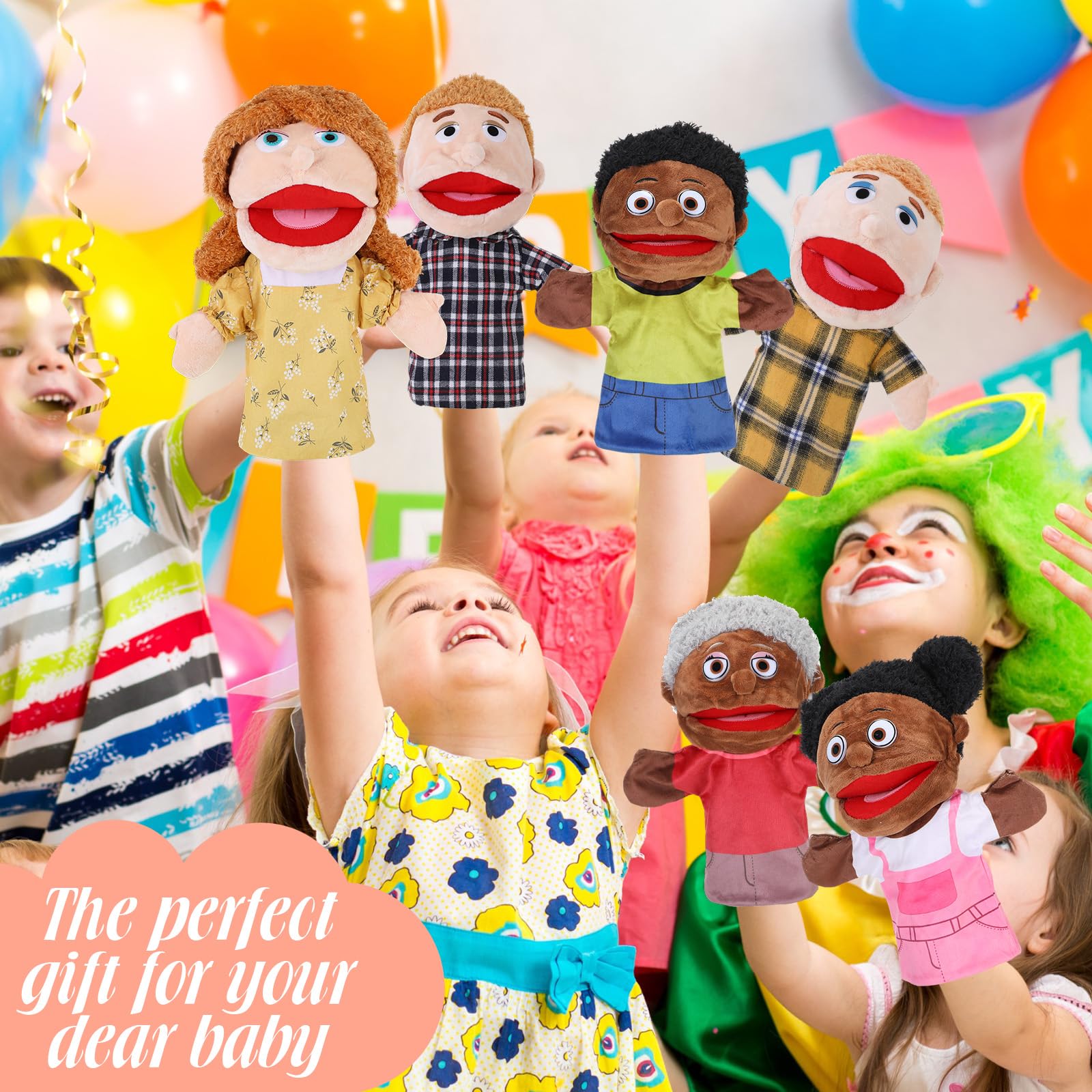Set De Títeres Familiares Para Niños – Marionetas De Peluche Con Boca Móvil Para Contar Historias Y Juegos