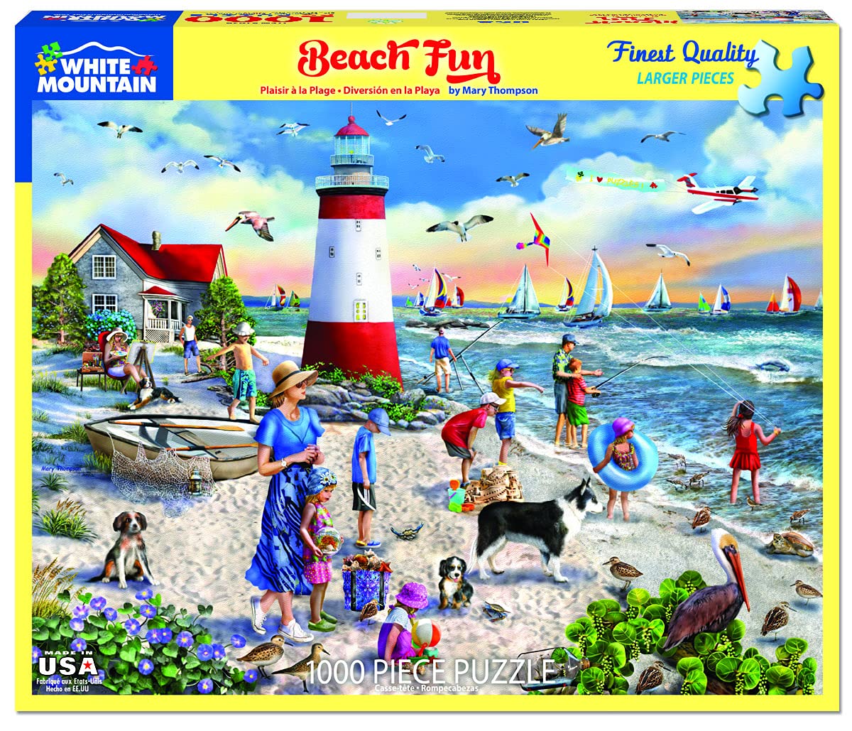 White Mountain Puzzles Beach Fun - 1000 Piece Jigsaw Puzzle