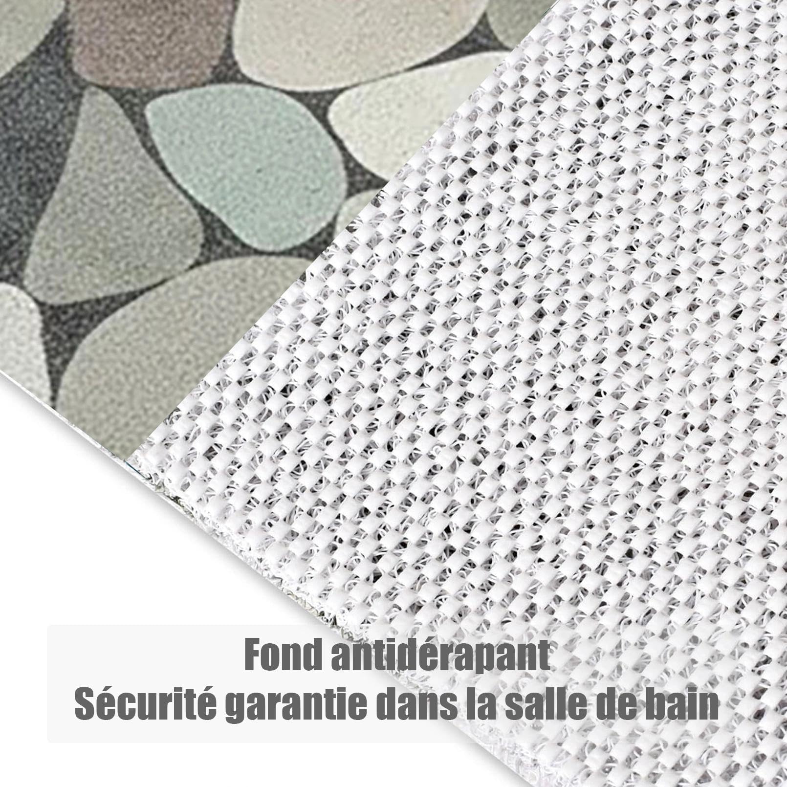 Tapis de Douche antidérapant 80x120 CM Tapis Douche antidérapant de Style Moderne en PVC Doux et Confortable avec Trous de Drainage, Haute perméabilité à l'eau, adapté aux Zones humides