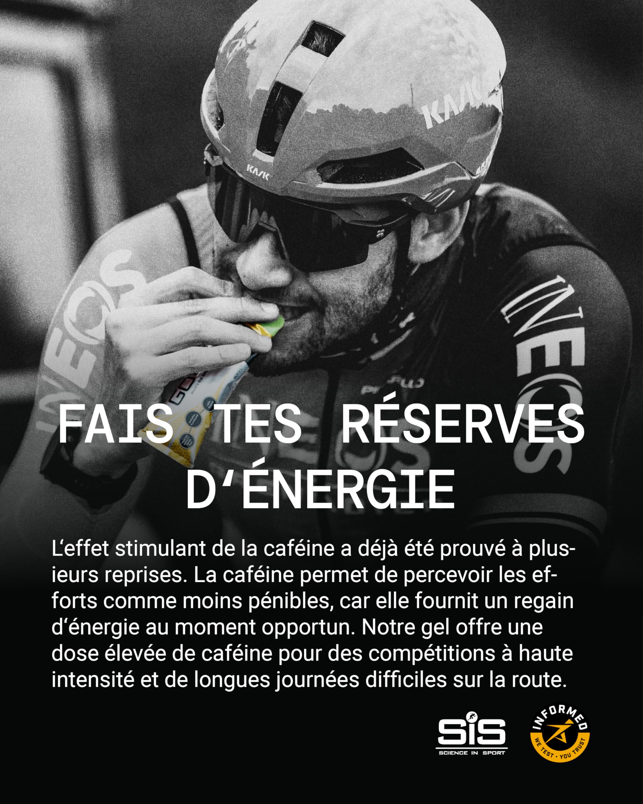Science in Sport GO Energy Gel + Caféine Gel 30 x 60ml Fruits rouges, Vegan - Gel avec 75mg de caféine & 22g de glucides, énergie pour sportifs d’endurance