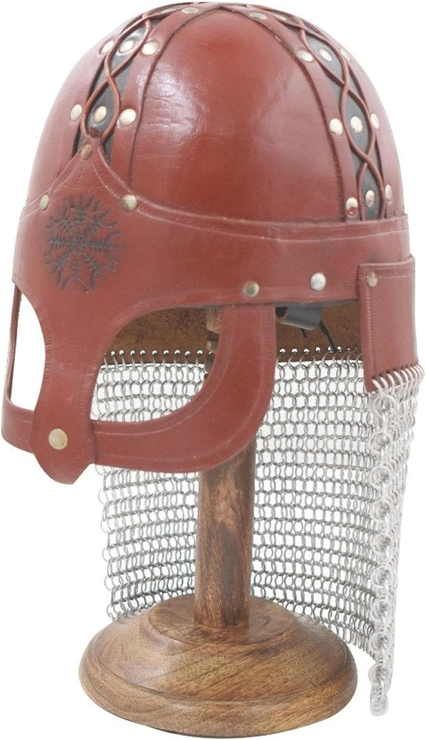 Medieval Warrior Norse Premium Viking Gjermundbu Helmet, Armor with Chainmail Aventail, 10th Century Replica, Round Cap Design