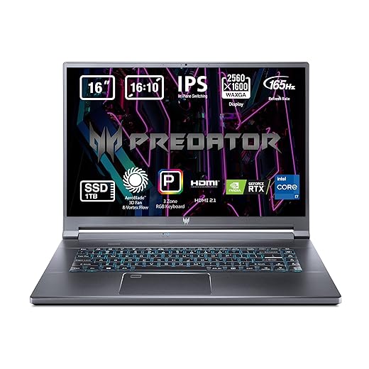 Acer Predator Helios 300 PH315-54 - Portátil Gaming 15.6" IPS Full HD 144 Hz (Intel Core i7-11800H, 16GB RAM, 1TB SSD, NVIDIA RTX 3070, Sin Sistema Operativo) Color Negro - Teclado QWERTY Español