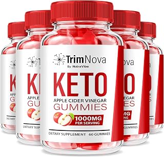 (5 Pack) Trim Nova Keto ACV Gummies – Original TrimNova Keto+ACV with Premium Apple Cider Vinegar Blend to Support Body Balance & Overall Well-Being | Great-Tasting, Easy-to-Chew Gummy (300 Gummies)