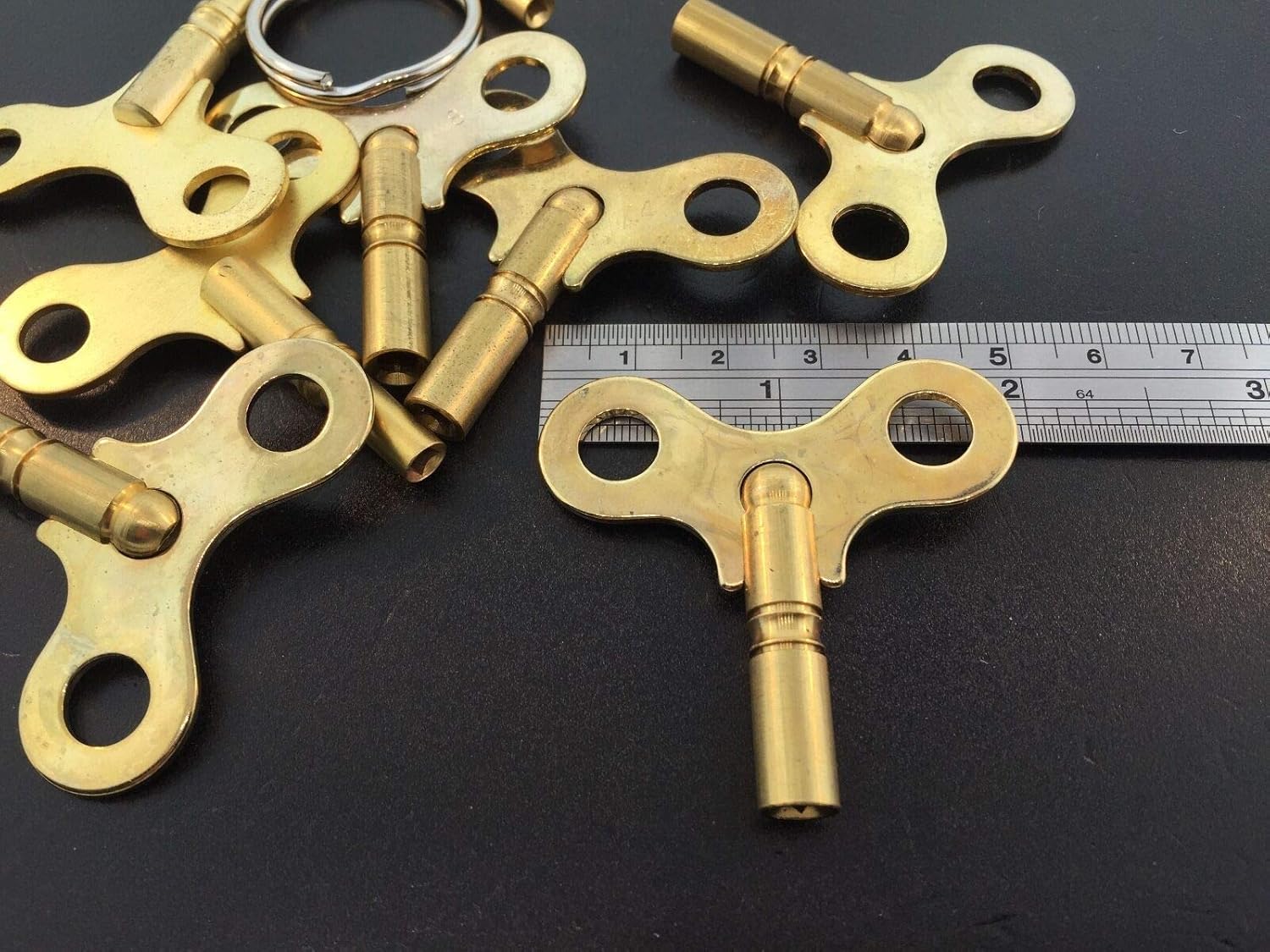 Solid Brass Keys for Antique Clocks Sizes 5-12 Set of 8 USA
