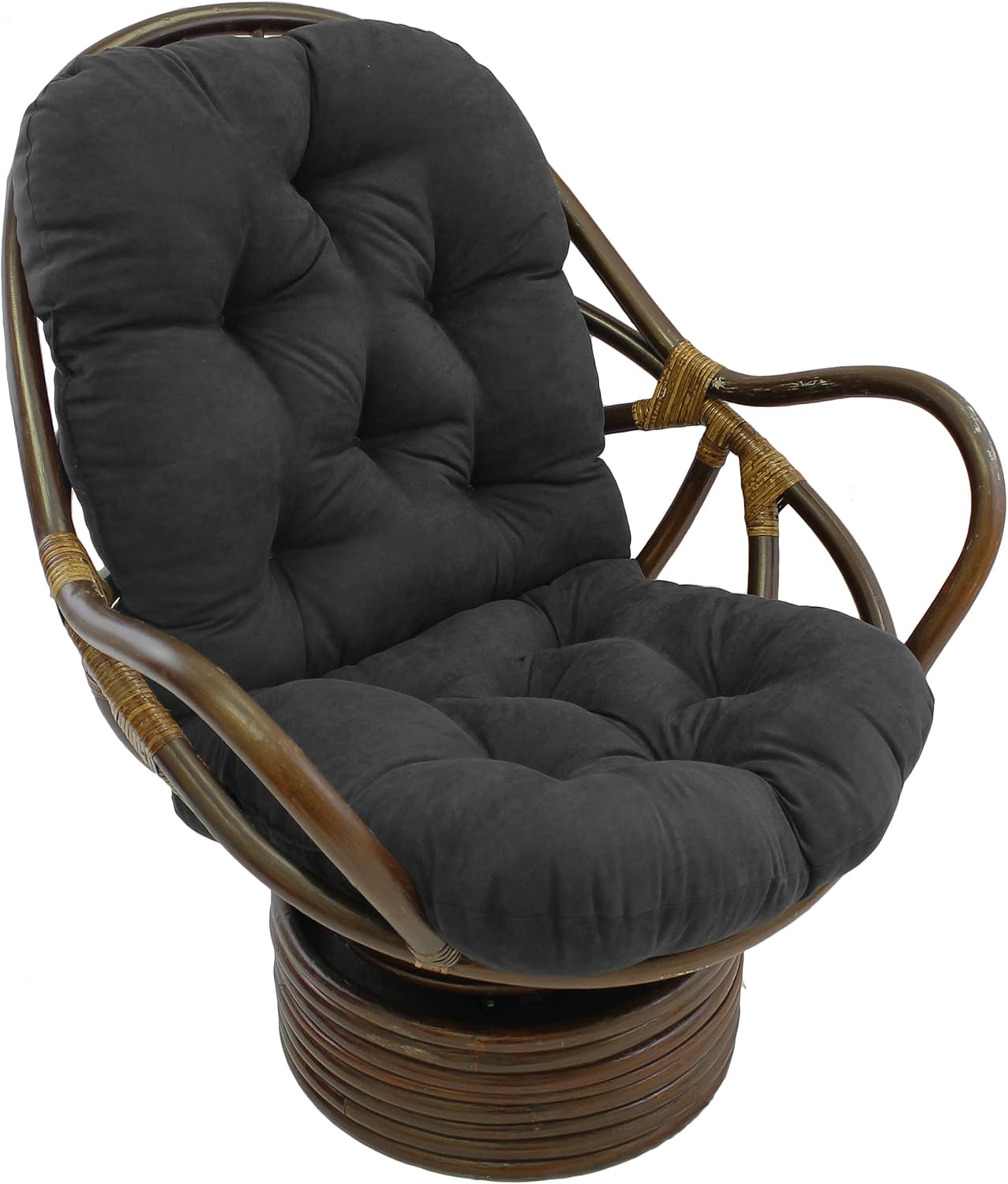 Blazing Needles Microsuede Tufted High Back Chair Cushion, 1 Count (Pack of 1), Black