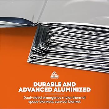 10-Pack Emergency Foil Blanket Emergency Blanket, Survival Blankets Thermal Blankets Space Blanket Survival Bag Survival Kit Perfect For Outdoors~p130124755