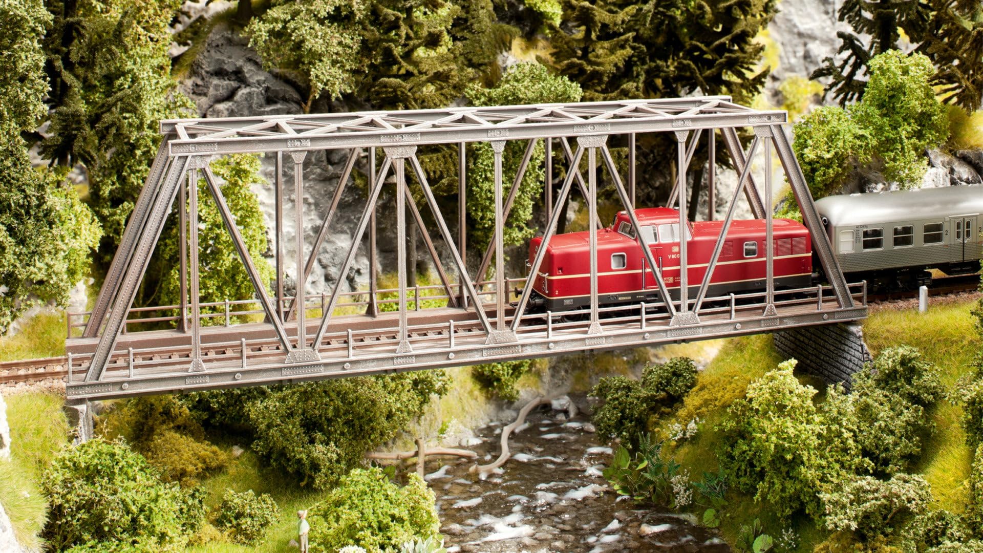Noch - 21320 - Modélisme Ferroviaire - Bâtiment - Pont À Assembler - 36 X 65 X 1 Cm