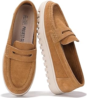 Project Cloud 100% Genuine Leather Loafers for Women – Memory Foam Insoles Slip On Shoes for Women – Lightweight Womens Shoes – Non Slip Womens Loafers (Filide1)