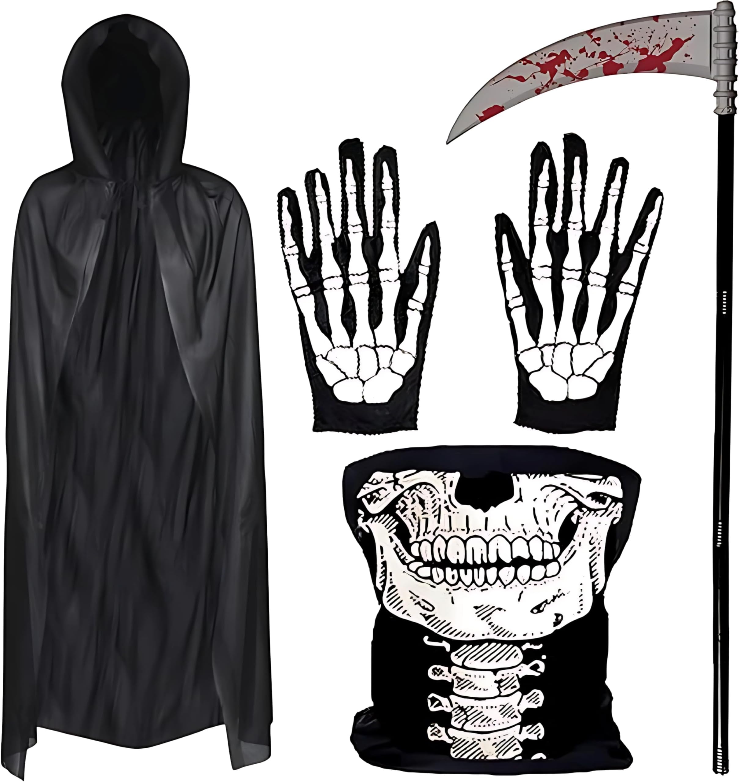 4pc Adult Grim Reaper Costume